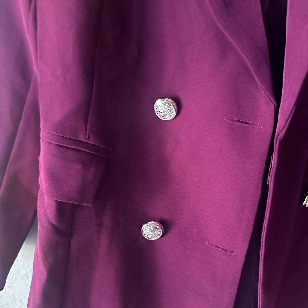 Burgundy Blazer with Gold Buttons - Picture 5 of 5